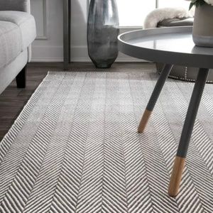 Gray and white Scandinavian Rug